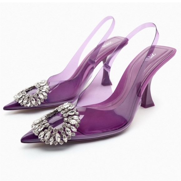 ZARA embellished vinyl heels - Picture 2 of 6